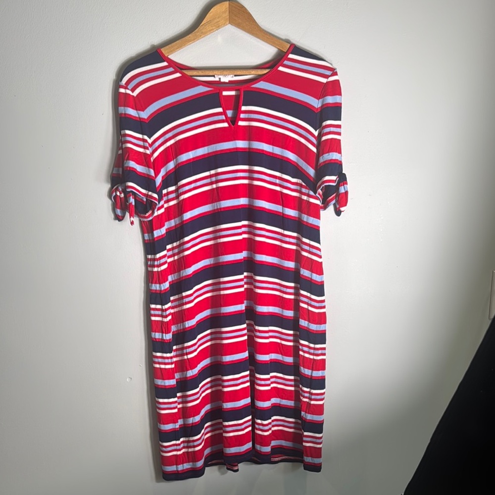 Westport‎ Pink and Blue Buttoned Mini Dress
